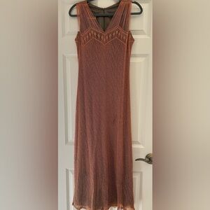 Vintage Bronze Damianou Mesh Metallic Evening Dress.